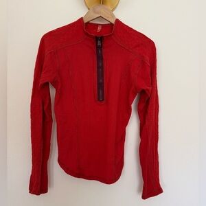 Free People - Half Zip Athletic Top in Red - Medium